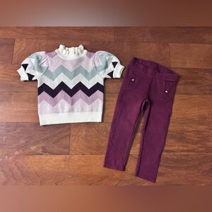 Janie and Jack 18-24 months & 2T toddler outfit sweater ponte pants